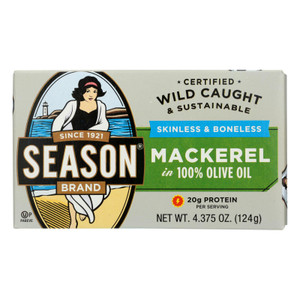 Season Brand Mackerels - Fillets - In Olive Oil - 4.375 Oz - Case Of 12 Season Brand Mackerels - Fillets - In Olive Oil - 4.375 Oz - Case Of 12