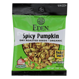 Eden Foods Organic Pumpkin Seeds - Dry Roasted - Spicy - 1 Oz - Case Of 12 Eden Foods Organic Pumpkin Seeds - Dry Roasted - Spicy - 1 Oz - Case Of 12
