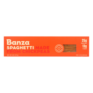 Banza - Chickpea Pasta - Spaghetti - Case Of 12 - 8 Oz. Banza - Chickpea Pasta - Spaghetti - Case Of 12 - 8 Oz.