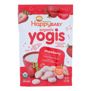 Happy Baby Happy Yogis Organic Superfoods Yogurt And Fruit Snacks Strawberry - 1 Oz - Case Of 8 Happy Baby Happy Yogis Organic Superfoods Yogurt And Fruit Snacks Strawberry - 1 Oz - Case Of 8