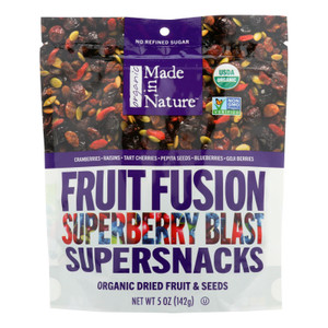 Made In Nature Fruit Fusion Superberry Blast Organic Dried Fruit & Seeds  - Case Of 6 - 5 Oz Made In Nature Fruit Fusion Superberry Blast Organic Dried Fruit & Seeds  - Case Of 6 - 5 Oz
