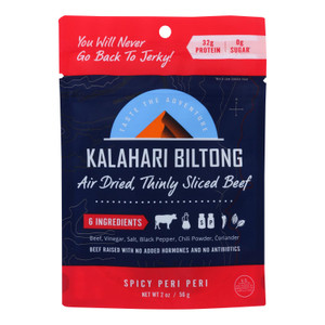 Kalahari Biltong Spicy Peri Peri Air-dried Sliced Beef - Case Of 8 - 2 Oz Kalahari Biltong Spicy Peri Peri Air-dried Sliced Beef - Case Of 8 - 2 Oz