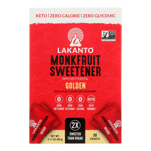Lakanto - Monkfruit Sweetener Sticks - 30 Count - Case Of 8 - 3.17 Oz. Lakanto - Monkfruit Sweetener Sticks - 30 Count - Case Of 8 - 3.17 Oz.