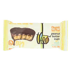 Theo Chocolate Peanut Butter Cups - Milk Chocolate - 1.3 Oz - Case Of 12 Theo Chocolate Peanut Butter Cups - Milk Chocolate - 1.3 Oz - Case Of 12