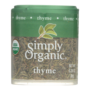 Simply Organic Thyme Leaf - Organic - Whole - Fancy Grade - .28 Oz - Case Of 6 Simply Organic Thyme Leaf - Organic - Whole - Fancy Grade - .28 Oz - Case Of 6