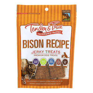 Tender & True - Dog Trt Bison Recip Jerky - Case Of 10-4 Oz Tender & True - Dog Trt Bison Recip Jerky - Case Of 10-4 Oz