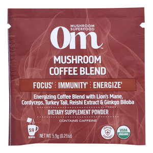 Om - Coffee Mushroom Blend - Case Of 10-.20 Oz Om - Coffee Mushroom Blend - Case Of 10-.20 Oz