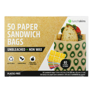 Lunchskins - Sandwich Bag Paper Avo - Case Of 12 - 50 Ct Lunchskins - Sandwich Bag Paper Avo - Case Of 12 - 50 Ct