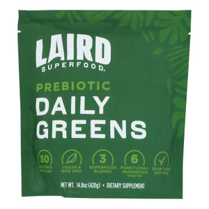 Laird Superfood - Daily Greens Organic Prebiotic - Each Of 6-14.8 Ounces Laird Superfood - Daily Greens Organic Prebiotic - Each Of 6-14.8 Ounces