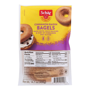 Schar - Bagel Cinnamon Raisin - Case Of 4 - 14.1 Oz Schar - Bagel Cinnamon Raisin - Case Of 4 - 14.1 Oz