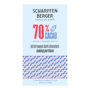 Scharffen Berger - Baking Chocolate Bittersweet - Case Of 12-4 Ounces Scharffen Berger - Baking Chocolate Bittersweet - Case Of 12-4 Ounces