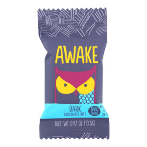 Awake Chocolate - Bites Dark Chocolate - Case Of 50 - 0.47 Ounces Awake Chocolate - Bites Dark Chocolate - Case Of 50 - 0.47 Ounces