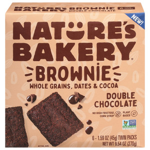 Nature's Bakery - Brownie Double Chocolate 6 Pack - Case Of 6 - 9.54 Ounces Nature's Bakery - Brownie Double Chocolate 6 Pack - Case Of 6 - 9.54 Ounces