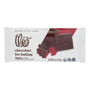 Theo Chocolate Baking Bar - 70 Percent Dark Chocolate - Case Of 10 - 4 Oz. Theo Chocolate Baking Bar - 70 Percent Dark Chocolate - Case Of 10 - 4 Oz.