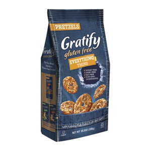 Gratify Pretzel Thin - Everything - Case Of 6 - 10.5 Oz Gratify Pretzel Thin - Everything - Case Of 6 - 10.5 Oz