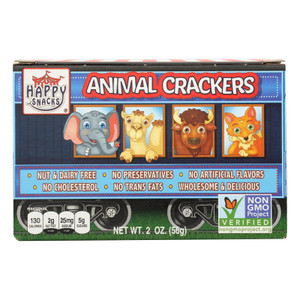 Happy Snacks Happy Snack, Animal Crackers - Case Of 12 - 2 Oz Happy Snacks Happy Snack, Animal Crackers - Case Of 12 - 2 Oz