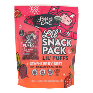 Lesser Evil - Little Puff Organic Strawberry Beet - Case Of 12 - 4.8 Ounces