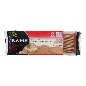 Ka'me Rice Crunch Crackers - Black Sesame And Soy Sauce - Case Of 12 - 3.5 Oz. Ka'me Rice Crunch Crackers - Black Sesame And Soy Sauce - Case Of 12 - 3.5 Oz.