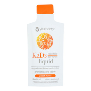 Youtheory - Liquid Vitamin K2d3 Peach - Case Of 12-1 Fluid Ounces Youtheory - Liquid Vitamin K2d3 Peach - Case Of 12-1 Fluid Ounces