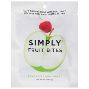 Simply Gum - Frt Bites Sour Apl Cherry - Cs Of 8-1.8 Oz Simply Gum - Frt Bites Sour Apl Cherry - Cs Of 8-1.8 Oz