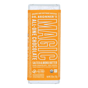 Dr. Bronner's - Bar Chocolate Salted Almond Butter - Case Of 12-2.93 Oz Dr. Bronner's - Bar Chocolate Salted Almond Butter - Case Of 12-2.93 Oz
