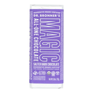Dr. Bronner's - Bar Chocolate Salted Dark - Case Of 12-3 Oz Dr. Bronner's - Bar Chocolate Salted Dark - Case Of 12-3 Oz