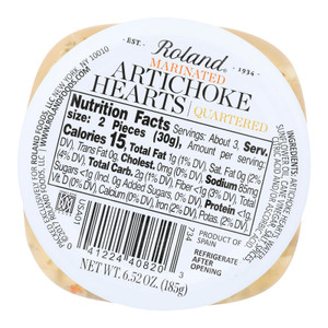 Roland Artichoke Hearts - Marinated - Case Of 12 - 6.5 Oz. Roland Artichoke Hearts - Marinated - Case Of 12 - 6.5 Oz.