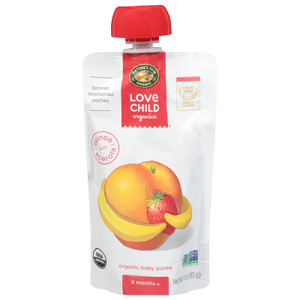 Love Child Organics - Puree Og2 Ban Straw Peach - Cs Of 12-4 Oz Love Child Organics - Puree Og2 Ban Straw Peach - Cs Of 12-4 Oz