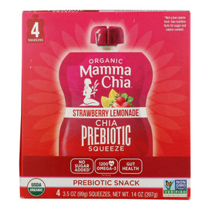 Mamma Chia - Chia Squeeze Straw Lmnade - Case Of 6 - 4/3.5 Oz Mamma Chia - Chia Squeeze Straw Lmnade - Case Of 6 - 4/3.5 Oz