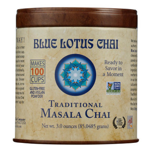 Blue Lotus - Masala Chai Traditional Tin - Case Of 6 - 3 Oz Blue Lotus - Masala Chai Traditional Tin - Case Of 6 - 3 Oz