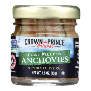 Crown Prince Flat Fillets Of Anchovies In Pure Olive Oil - Case Of 18 - 1.5 Oz. Crown Prince Flat Fillets Of Anchovies In Pure Olive Oil - Case Of 18 - 1.5 Oz.