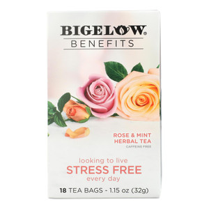 Bigelow Tea - Tea Rose & Mint - Case Of 6 - 18 Bag Bigelow Tea - Tea Rose & Mint - Case Of 6 - 18 Bag