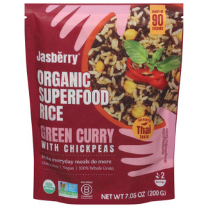 Jasberry - Sprfd Rice Og2 Grn Curry - Cs Of 6-7.05 Oz Jasberry - Sprfd Rice Og2 Grn Curry - Cs Of 6-7.05 Oz