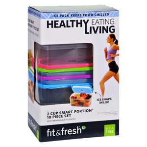 Fit And Fresh Containers - Healthy Living - Smart Portion - 2 Cup Size - 10 Pieces Fit And Fresh Containers - Healthy Living - Smart Portion - 2 Cup Size - 10 Pieces