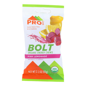 Probar Bolt Organic Pink Lemonade Energy Chews  - Case Of 12 - 2.1 Oz Probar Bolt Organic Pink Lemonade Energy Chews  - Case Of 12 - 2.1 Oz