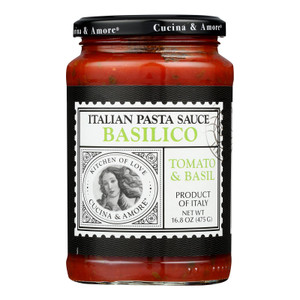 Cucina And Amore - Basilico Italian Pasta Sauce - Tomato Basil And Garlic - Case Of 6 - 16.8 Oz. Cucina And Amore - Basilico Italian Pasta Sauce - Tomato Basil And Garlic - Case Of 6 - 16.8 Oz.