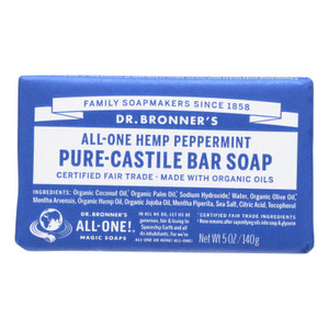 Dr. Bronner's - Bar Soap Peppmnt Hemp - 1 Each-5 Oz Dr. Bronner's - Bar Soap Peppmnt Hemp - 1 Each-5 Oz