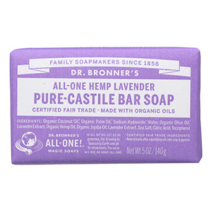 Dr. Bronner's - Bar Soap Lavender Hemp - 1 Each-5 Oz Dr. Bronner's - Bar Soap Lavender Hemp - 1 Each-5 Oz