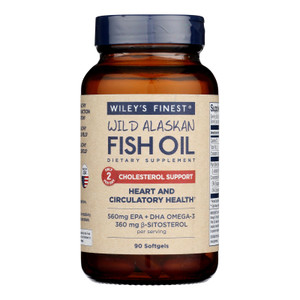 Wiley's Finest - Fish Oil Cholesterol Sup - 1 Each-90 Sgel Wiley's Finest - Fish Oil Cholesterol Sup - 1 Each-90 Sgel