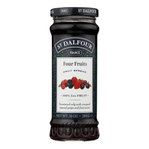 St Dalfour Fruit Spread - Deluxe - 100 Percent Fruit - Four Fruits - 10 Oz - Case Of 6 St Dalfour Fruit Spread - Deluxe - 100 Percent Fruit - Four Fruits - 10 Oz - Case Of 6