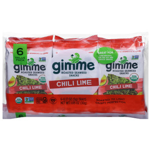 Gimme Seaweed Snacks - Seawd Snk Og2 Chili Lime - Cs Of 8-6/.17 Oz Gimme Seaweed Snacks - Seawd Snk Og2 Chili Lime - Cs Of 8-6/.17 Oz