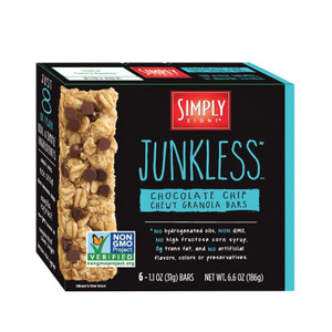 Simply 8 Junkless Granola Bars - Real Chocolate Chipchewy - Case Of 8 - 6.6 Oz. Simply 8 Junkless Granola Bars - Real Chocolate Chipchewy - Case Of 8 - 6.6 Oz.