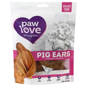 Paw Love - Dog Treat Pig Ears - Cs Of 6-2 Ct Paw Love - Dog Treat Pig Ears - Cs Of 6-2 Ct