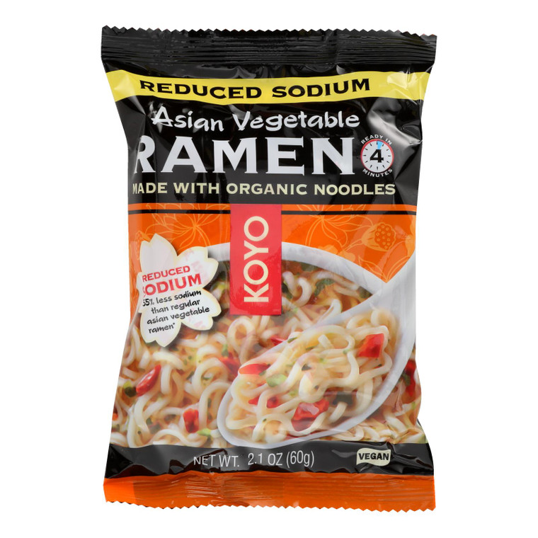 Koyo Asian Vegetable Reduced Sodium Ramen - Case Of 12 - 2.1 Oz