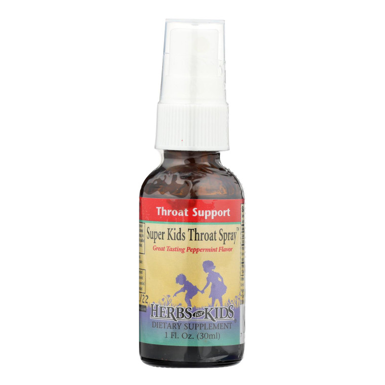 Herbs For Kids Super Kid's Throat Spray Peppermint - 1 Fl Oz