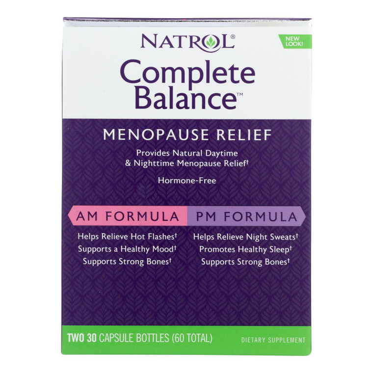 Natrol Complete Balance For Menopause Am - Pm - 60 Capsules Natrol Complete Balance For Menopause Am - Pm - 60 Capsules