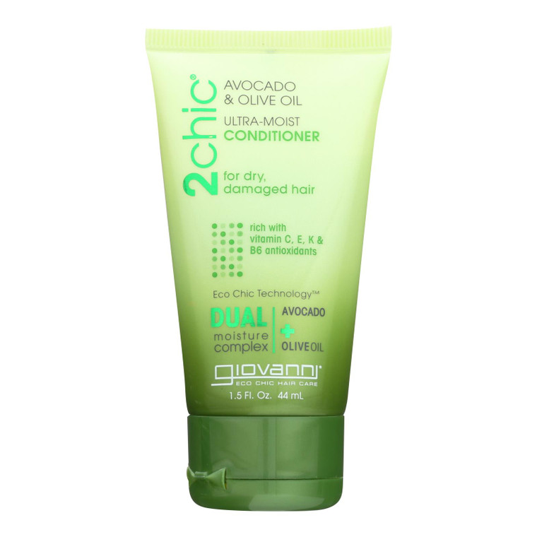Giovanni Hair Care Products Conditioner - 2chic Ultra-moist Conditioner With Avocado And Olive Oil  - Case Of 12 - 1.5 Fl Oz.