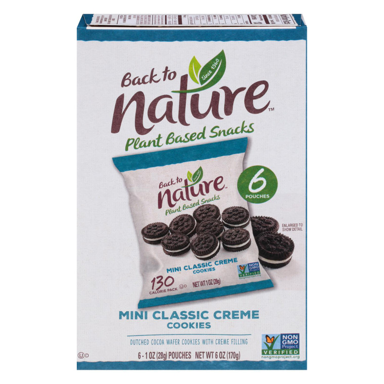 Back To Nature - Mini Classic Creme Cookie - Case Of 4 - 6 Oz