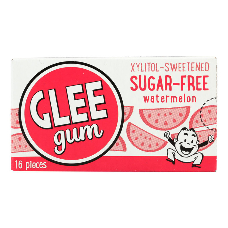 Glee Gum Chewing Gum - Wild Watermelon - Sugar Free - Case Of 12 - 16 Pieces