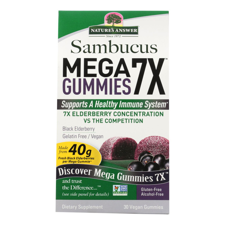 Nature's Answer Sambucus - Mega - Gummies - 7x - 30 Count Nature's Answer Sambucus - Mega - Gummies - 7x - 30 Count